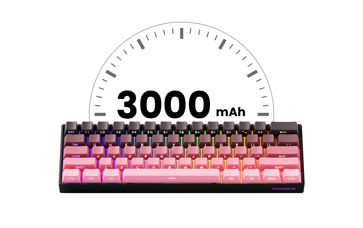 FUN60 Black Pink Gradient HE Keyboard
