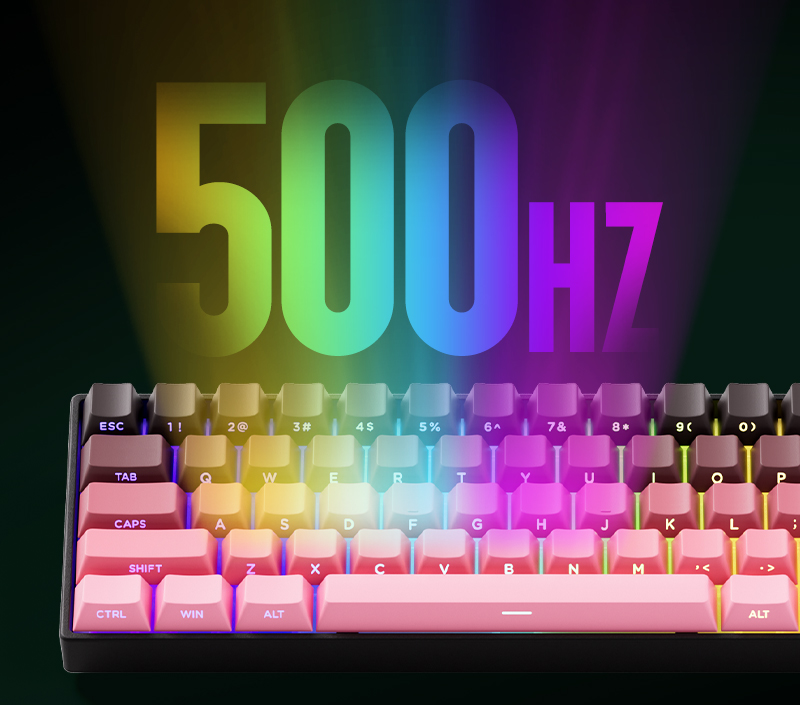 MonsGeek FUN60 HE Magnetic Switch Keyboard Black Pink 60 percent keyboard layout (2)