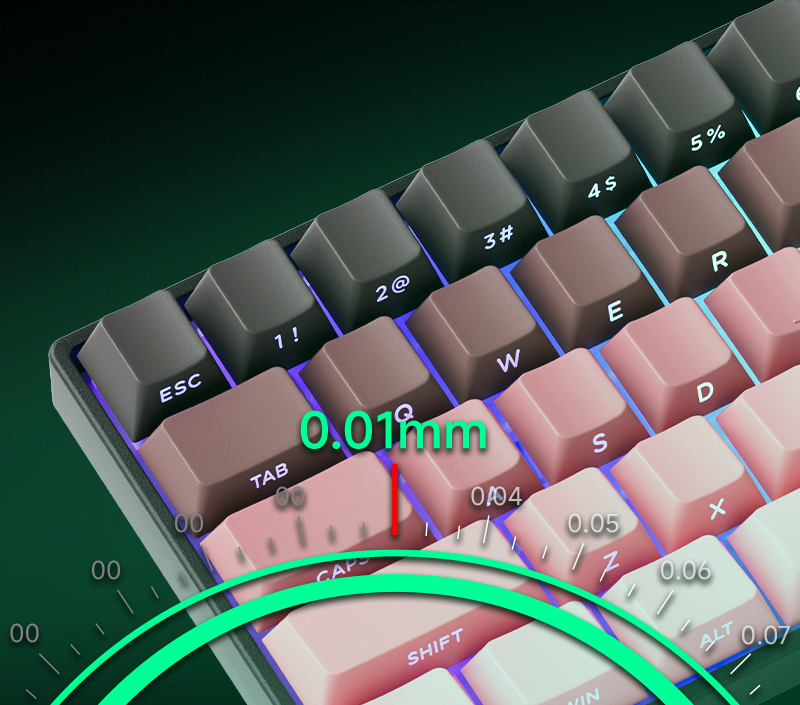 MonsGeek FUN60 HE Magnetic Switch Keyboard Black Pink 60 percent keyboard layout (3)