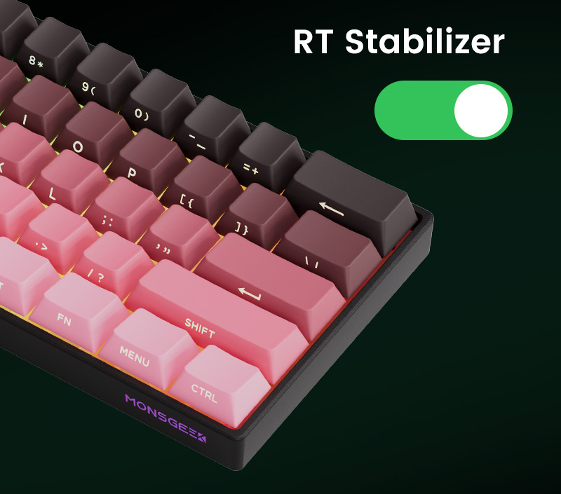 MonsGeek FUN60 HE Magnetic Switch Keyboard Black Pink 60 percent keyboard layout (7)