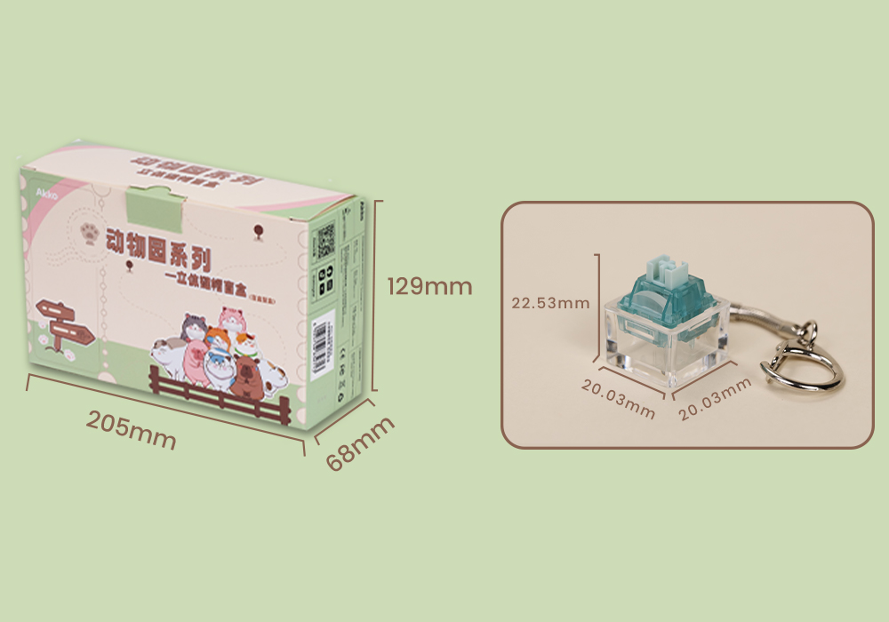 Zoo Keycap Blind Box-Size