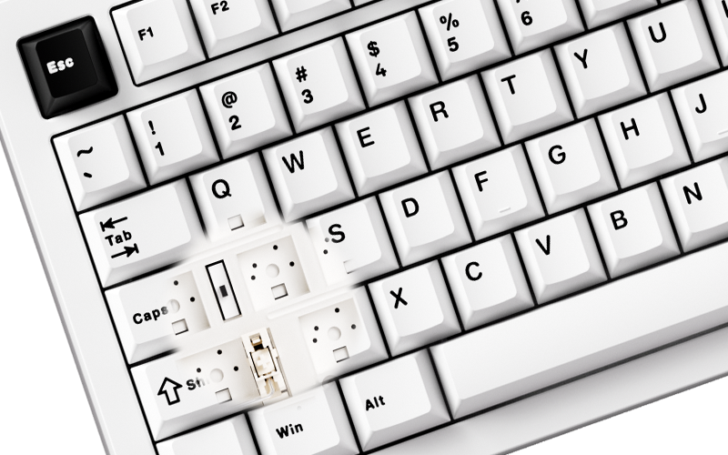 MonsGeek M1 V5 Black on White Quick Release Mechanical Keyboard (16)
